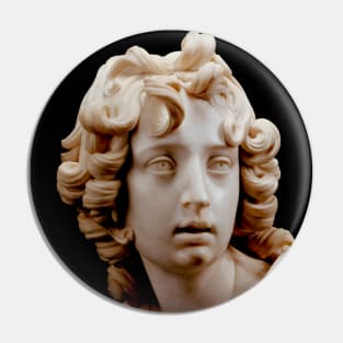 Carved marble head depicting John the Baptist the Young Evangelist Pin