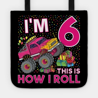 6th Birthday Monster Truck Party Gift 6 Year Old Girl Tote