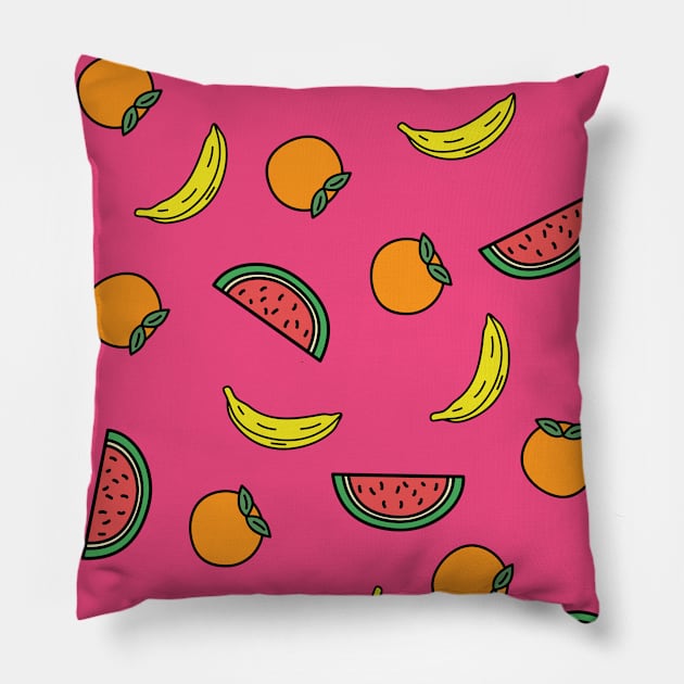 Fruits Pattern Pillow by burropatterns