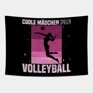 Coole Mädchen spielen Volleyball - Retro Vintagde Design Tapestry