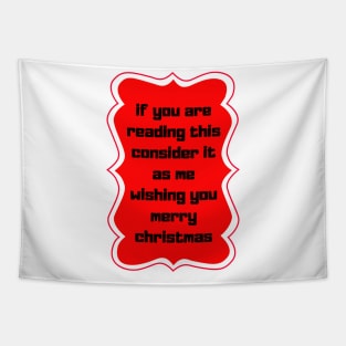 wishing you merry christmas text design Tapestry