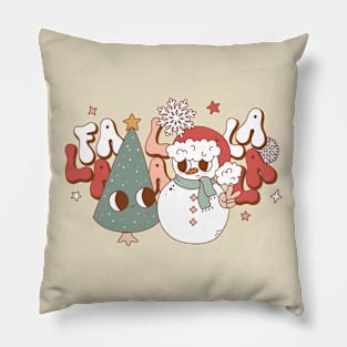 Fa la la la Tree & Snowman Pillow