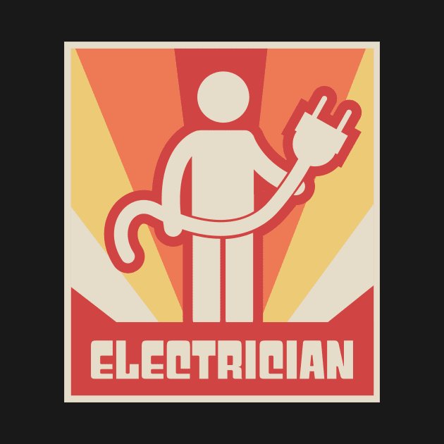 Vintage Style Electrician Poster by MeatMan