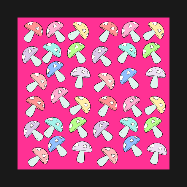 Pink Colorful Mushroom Pattern by CONCEPTDVS