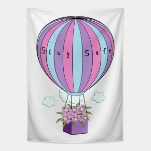 Hot Air Balloon - Stay Safe Tapestry