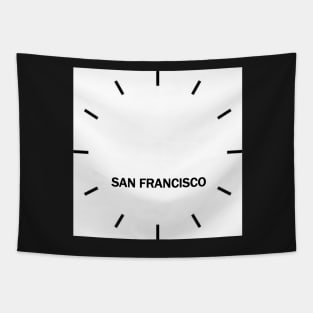 San Francisco Time Zone Wall Clock Tapestry