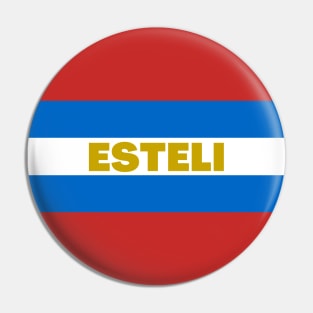 Esteli City in Nicaraguan Flag Colors Pin