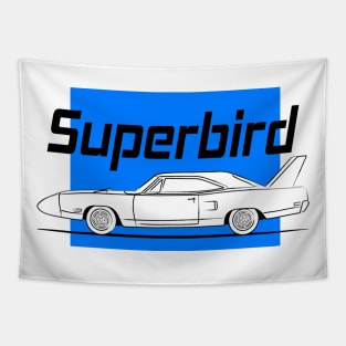 Racing Super Bird Blue Vintage Tapestry