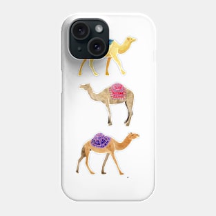 Watercolor Camels - Jewel & Yellow Phone Case