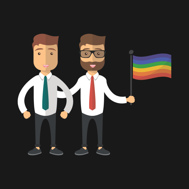 LGBT Couples Design - LGBT Flag by Printaha