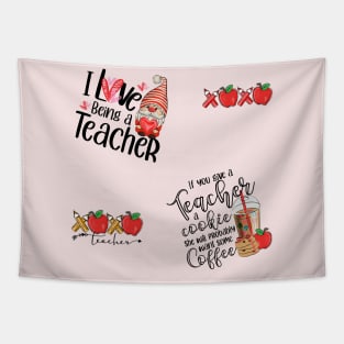 Retro Teacher Valentine Stickers Pack Tapestry