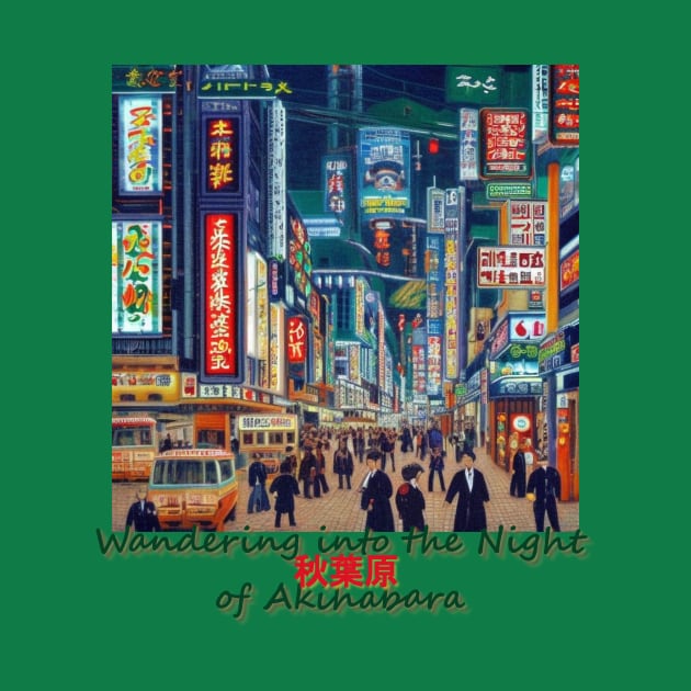 Japan Wandering into the Night of Akihabara Tokyo by Kana Kanjin by erizen