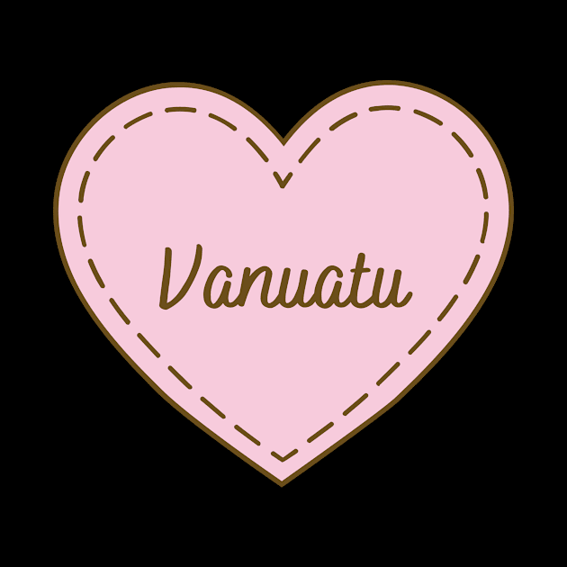 I Love Vanuatu Simple Heart Design by Word Minimalism