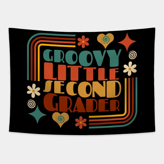 Groovy Little SECOND Grader First Day of School Tapestry by Myartstor 