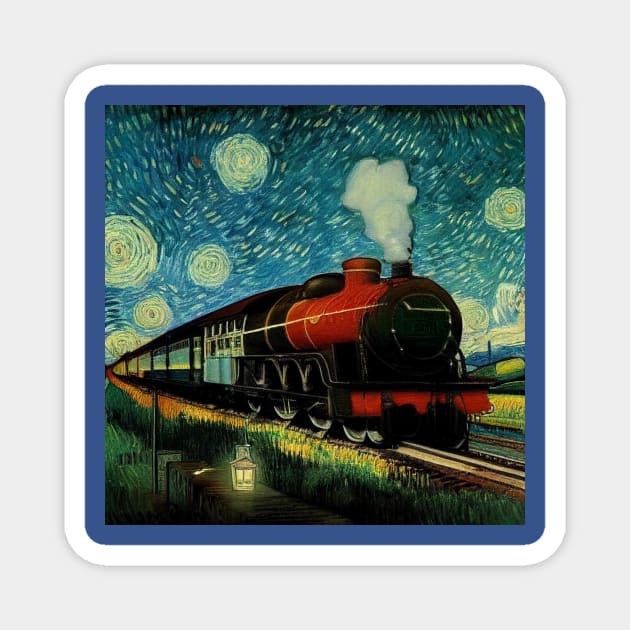 Starry Night Wizarding Express Train Magnet by Grassroots Green