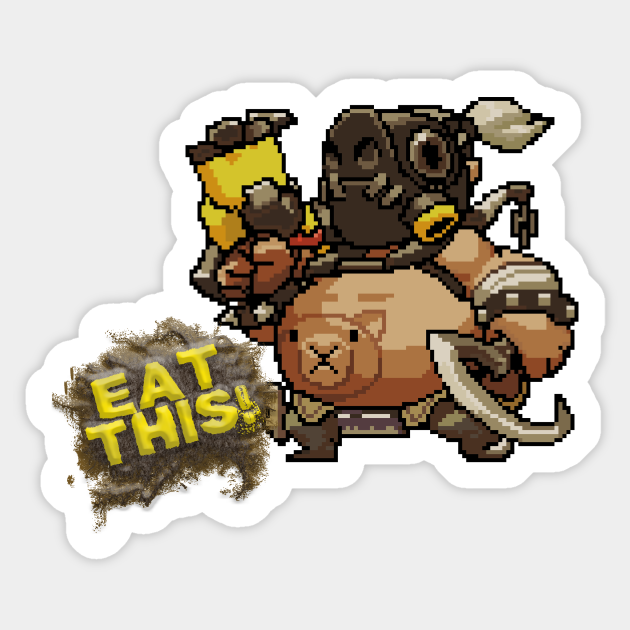Overwatch 16 Bit Roadhog Quote Overwatch Pegatina Teepublic Mx Anchors away. (if sharkbait or mako is equipped). teepublic