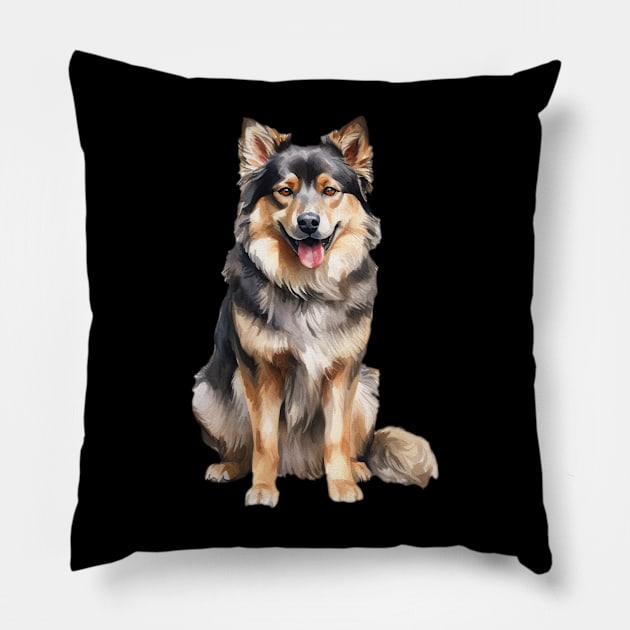 Finnish Lapphund Pillow by DavidBriotArt