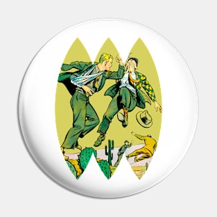 Fight Desert Retro Vintage Comic Old Fantasy Scifi Funny Popart Pin