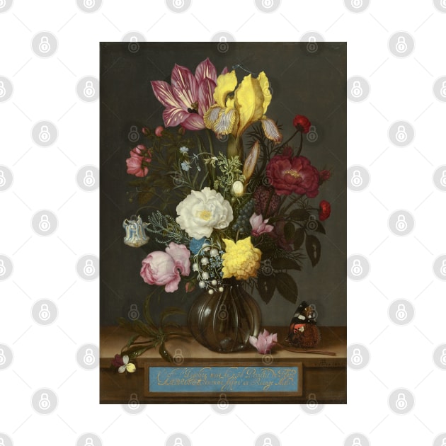 Bouquet of Flowers in a Glass Vase - Ambrosius Bosschaert Painting by maxberube