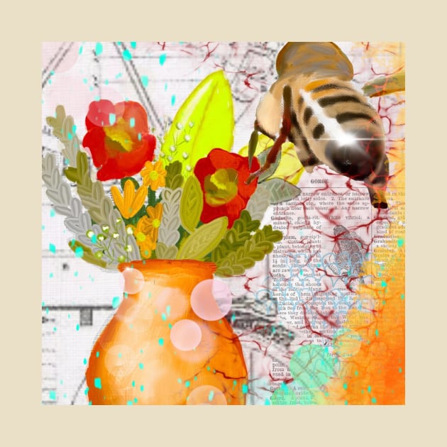 Mixed Media Honeybee by SageBay