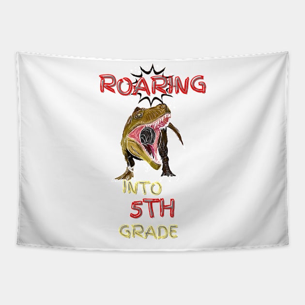 Roaring Into 5th Grade Tapestry by thegambertyco@gmail.com