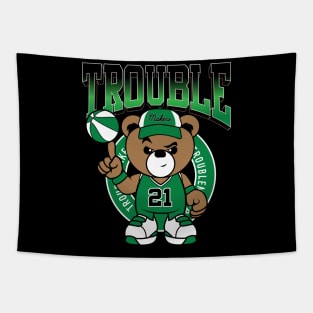 Teddy bear basketball tee Tapestry