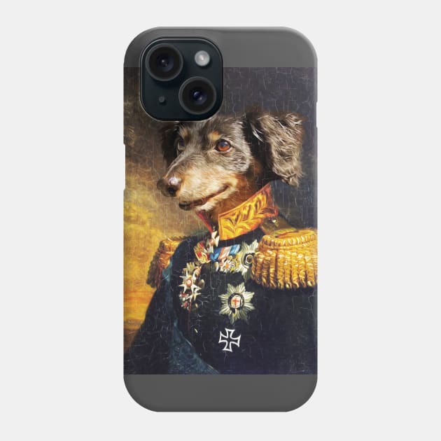 Walter Portrait (Retro Dog Military Painting) Phone Case by UselessRob