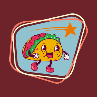 Tacos make me happy retro taco mascot T-Shirt