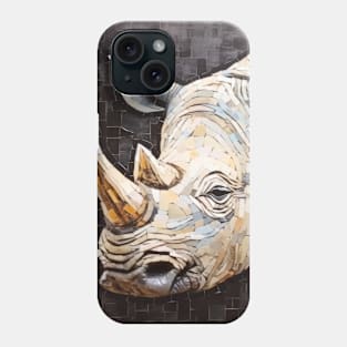 Rhinoceros Animal Art Decor Paint Mosaic Phone Case