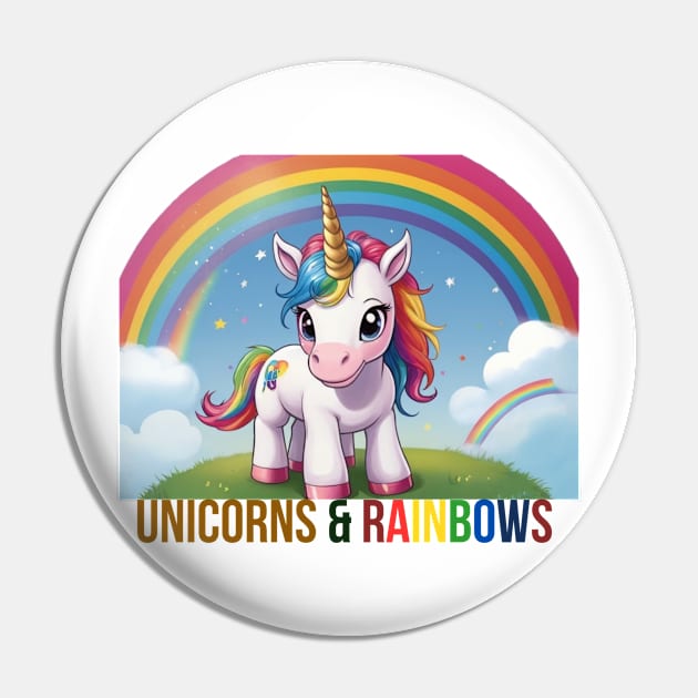 Unicorns & Rainbows Pin by benzshope