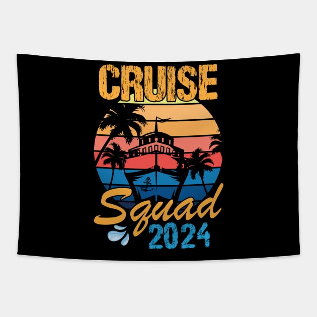 Cruise Squad 2024 Family Cruise Vacation Gifts Tapestry by chidadesign