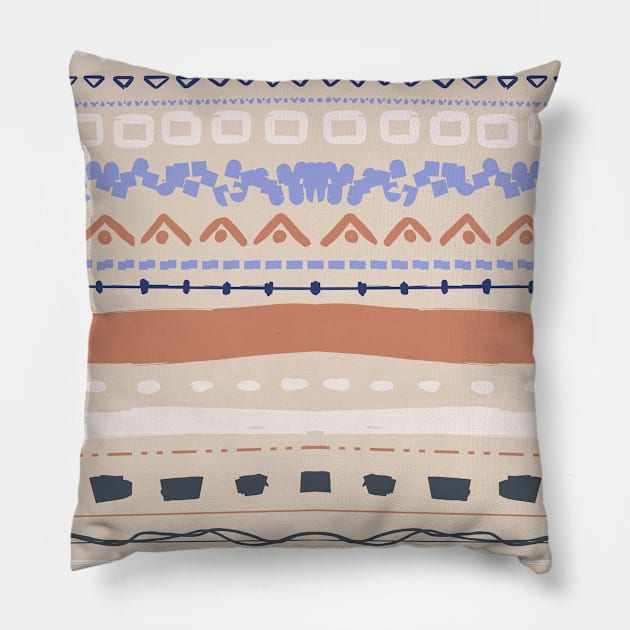 Illustration of an abstract background with a pattern in boho style. Pillow by Art KateDav
