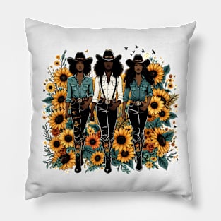 Black Cowgirls western rodeo melanin Pillow