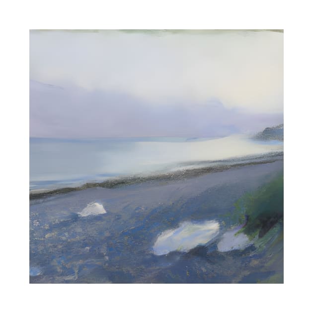 Beach Pastel Painting Original by druidwolfart