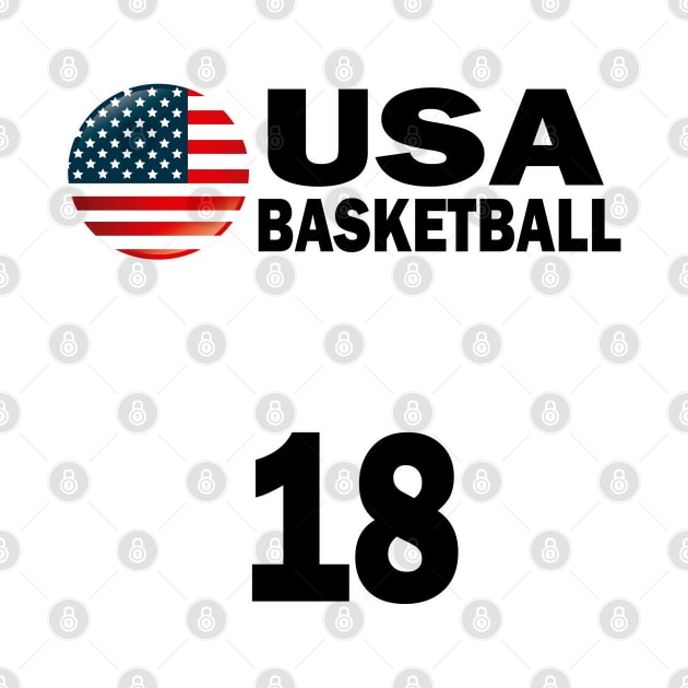 USA Basketball Number 18 T-shirt Design by werdanepo