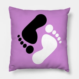 Footprint Yin Yang | Black White Design Pillow