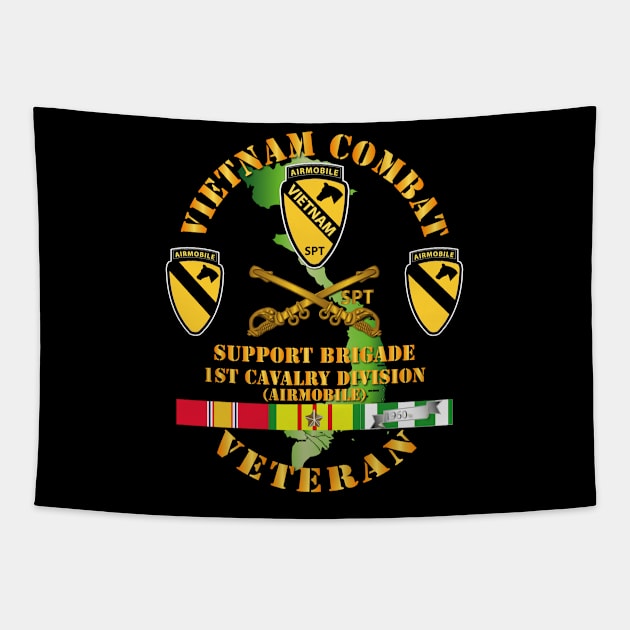 Vietnam Combat Cavalry Veteran w  Support Brigade - 1st Cav Div Tapestry by twix123844