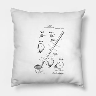 Golf Patent Drawing Pillow