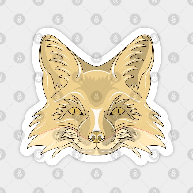 brown fox face Magnet by dwalikur