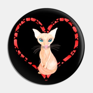 JAVANESE CAT HEART Pin