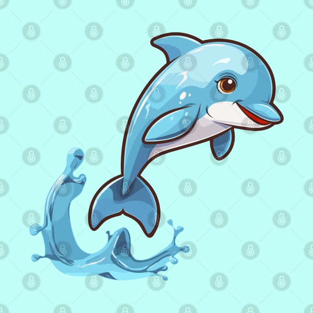 Cartoon Cute Kawaii Adorable Dolphin by SimplyIdeas