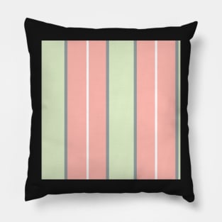 Pattern of pastel pink and pastel greeb stripes Pillow