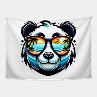 Cool Panda with Sunglasses Beach Vibe Tee Tapestry