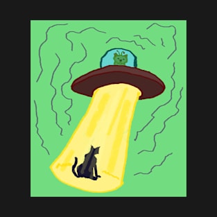 Alien cat abduction T-Shirt