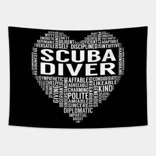 Scuba Diver Heart Tapestry