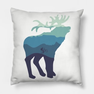 mountain bike mtb deer gift cycling mountains nature Pillow