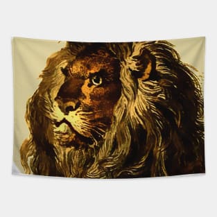 vintage lion drawing Tapestry