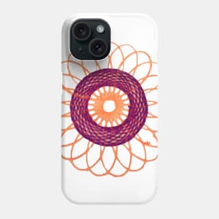 Spirograph Vibrant--Orange Flower Pattern Phone Case