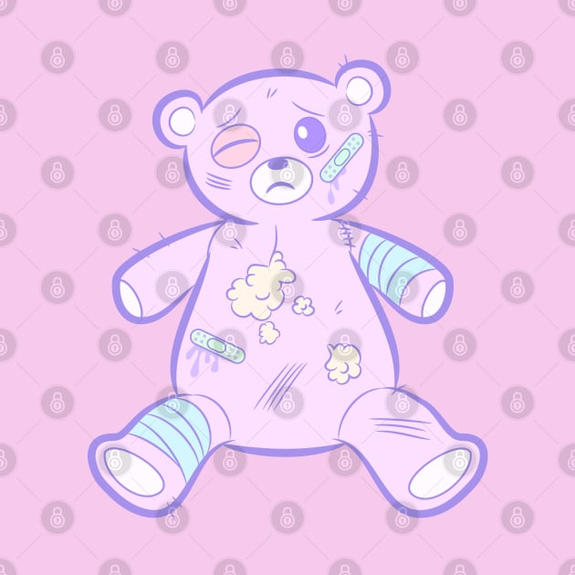 Pastel Goth Sad Bear by AtomicBullfrog