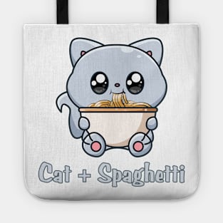 Cat Eating Spaghetti Tote